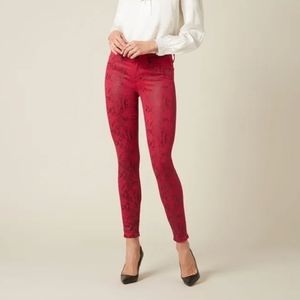 ALMOST FAMOUS SNAKE SKIN SKINNY PANTS RED SIZE 1